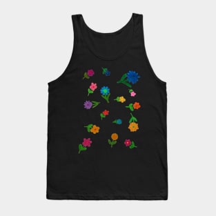 More Hand Drawn Flowers (dark background) Tank Top